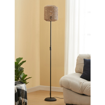 Black Rattan Floor Lamp