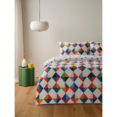 Triangle Diamonds Geometric Reversible Duvet Set