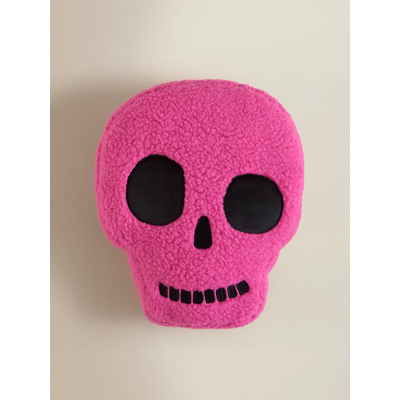Summerween Shaped Skull Cushion Pink