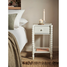 Ivory Bobbin Bedside Table