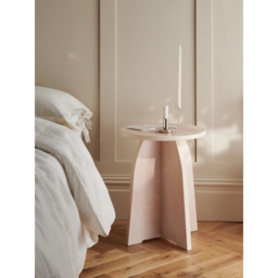 Wooden Side Table With Faux Marble Finish