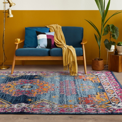 Asiatic Muse Traditional Medallion Blue Rug