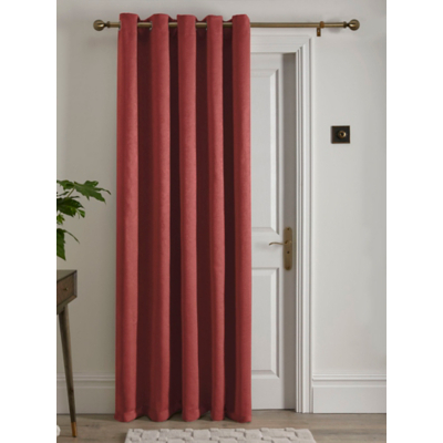 Fusion Terracotta Strata Single Eyelet Door Curtain