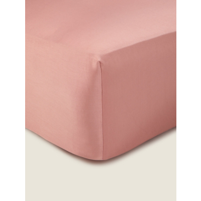 Pink 100% Cotton Sateen Deep Fitted Sheet