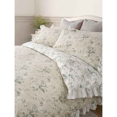 Natural Stacey Solomon Blue Bouquet Cotton Duvet Set