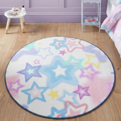 Catherine Lansfield Kids Rug Ombre Stars Pink 133x133cm