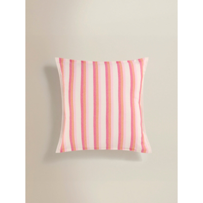 Pink Large Striped Cushion