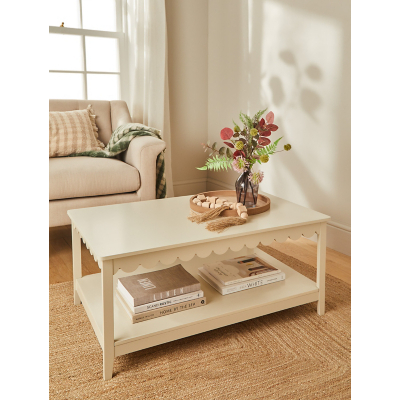 Cream Scallop Coffee Table