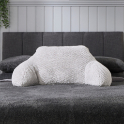 Downland Grey Waffle Teddy Fleece Cuddle Cushion