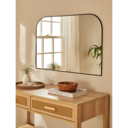 Black Thin Frame Mantle Mirror