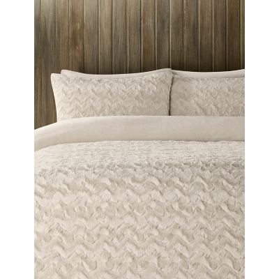 Textured Faux Fur Snuggly Duvet Set