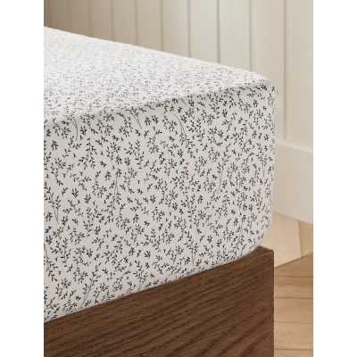 Stacey Solomon Cream Floral Brushed Cotton King Size Fitted Sheet