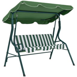 Outsunny Green Stripes 3-person Garden Swing Chair