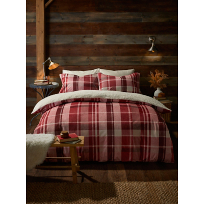 Fusion Mulford Red Check Duvet Cover Set