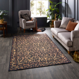 Laurence Llewelyn-Bowen Black & Orange Leopard Rug