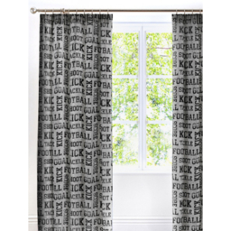 Bedlam Football Design Grey Kids Bedroom Curtains