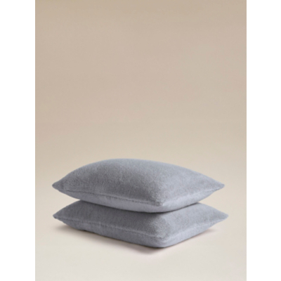 Light Grey Plain Teddy Pillowcase Pair