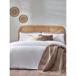 Yard White Chunky Waffle 100% Cotton Duvet Cover Set