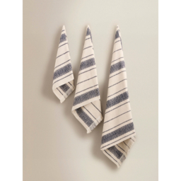 Navy Ladder Stripe Cotton Towel Range