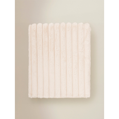 Ribbed Faux Fur Throw - 120 x 150 cm