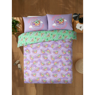 Star Wars Grogu Galaxy Pink Reversible Duvet Set