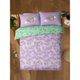 Star Wars Grogu Galaxy Pink Reversible Duvet Set