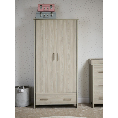 Obaby Grey Wash Nika Double Wardrobe