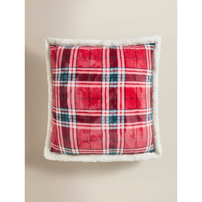 Red Christmas Checked Cushion