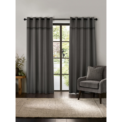 Catherine Lansfield Grey Melville Eyelet Curtains