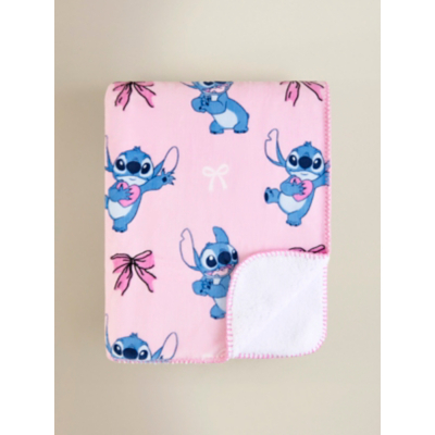 Disney Stitch Pink Sherpa Fleece Blanket - 120 x 150 cm
