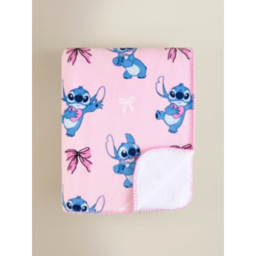 Disney Stitch Pink Sherpa Fleece Blanket - 120 x 150 cm