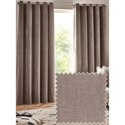 Yard Grey Heavy Chenille Velvet Eyelet Curtains