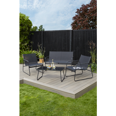 Black Modern Metal Sofa Set