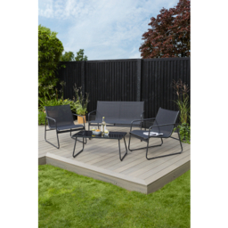 Black Modern Metal Sofa Set