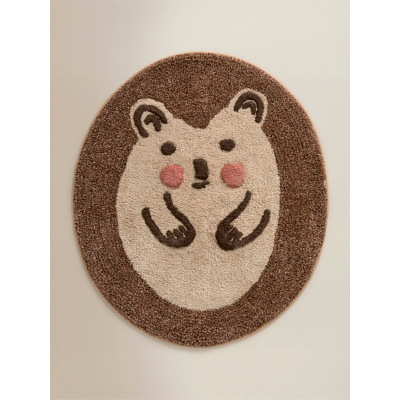 Green & Natural Hedgehog Cotton Bath Mat