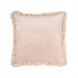 Wylder Pink Solene Ruffle Matte Velvet Cushion