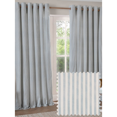 Yard Blue Hebden 100% Cotton Blackout Eyelet Curtain