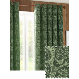 furn. Green Winter Woods Animal Chenille Eyelet Curtain