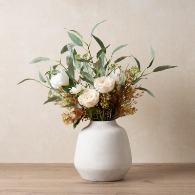 Scottish Everlastings 66cm Artificial Tulip, Rose and Eucalyptus Bouquet