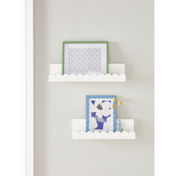 White Scalloped Wall Shelf - Set of 2