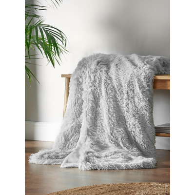 Catherine Lansfield Silver Cuddly Blanket Throw - 150 x 200cm