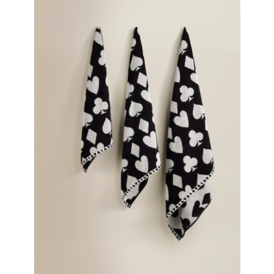 Monochrome Playing Cards Cotton Towel Range
