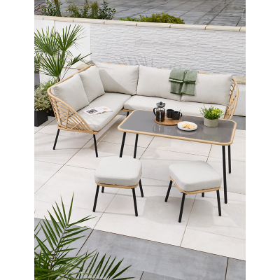 Mykonos Rattan Corner Dining Set by George at ASDA