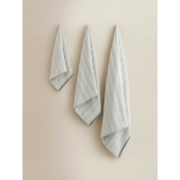 Green Two-Tone Textured Cotton Towel Range