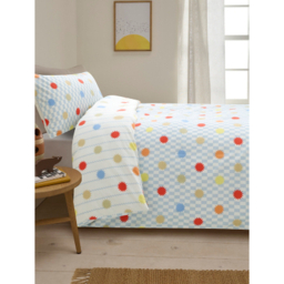 Blue Check Seersucker Reversible Duvet Set