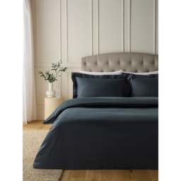 Black Luxury 100% Cotton 300 Thread Count Sateen Stripe Duvet Set