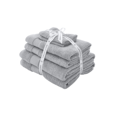 Catherine Lansfield Silver Antibacterial Towel Bale - Set of 6