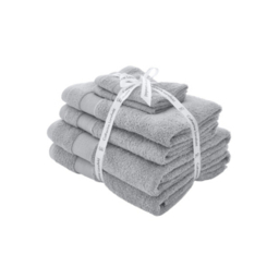 Catherine Lansfield Silver Antibacterial Towel Bale - Set of 6