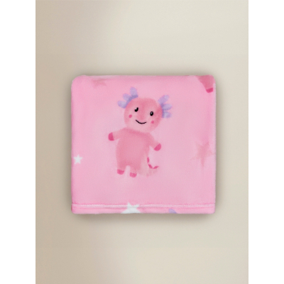 Pink Axolotl Fleece Blanket - 120cm x 150cm