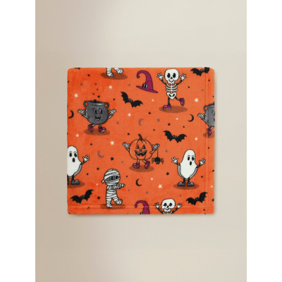Orange Halloween Character Super-Soft Throw  - 120 x 150 cm